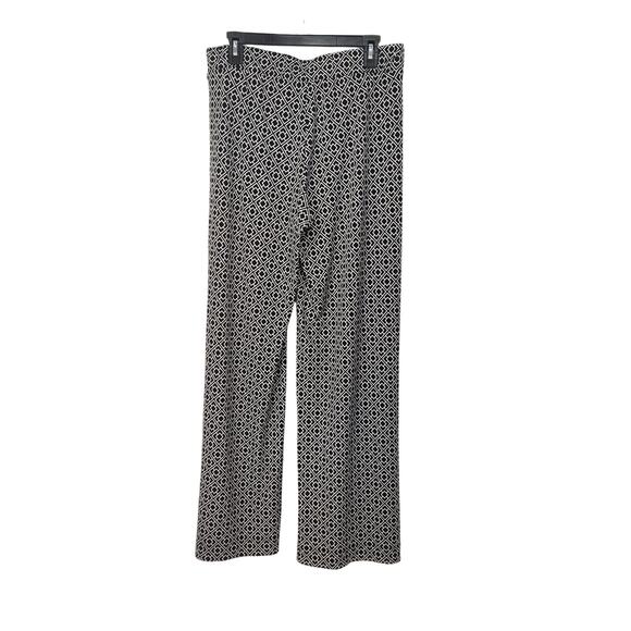 WHBM The Wide Leg Black White Geometric Print Matte Jersey Pants Women's M - Picture 7 of 7
